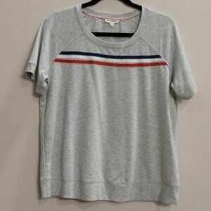 June and Delancey grey short sleeve shirt-L